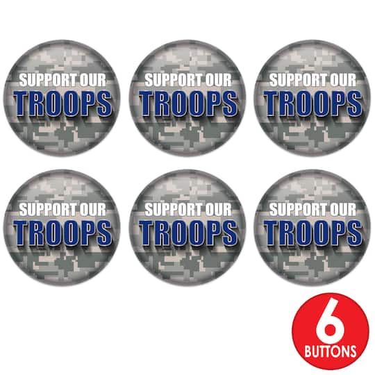 Beistle 2" Camouflage Support Our Troops Buttons, 6ct.